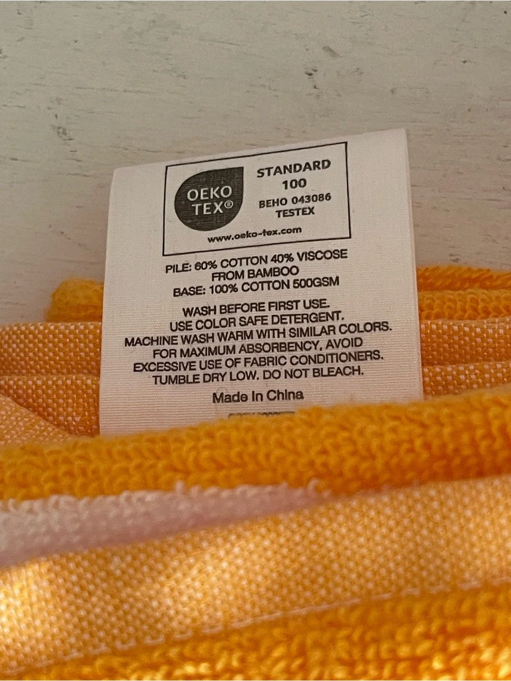 Cozy Earth Orange, Red & White Striped Towel and Candle Gift Set
